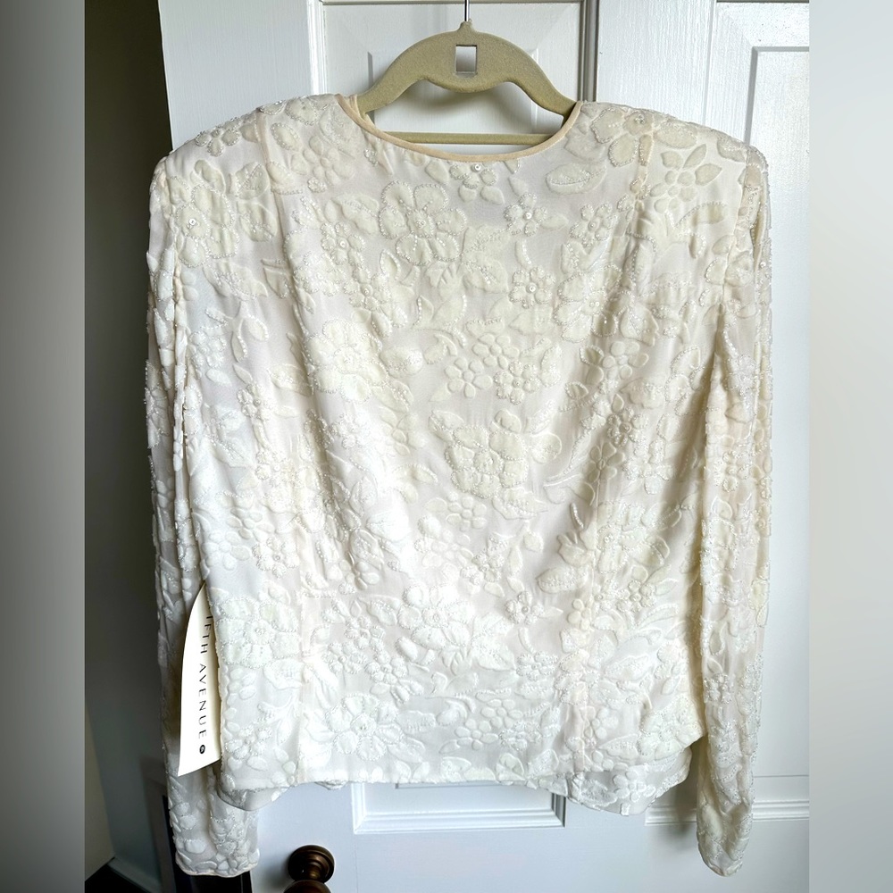 NWT Kay Unger Two Piece  Beaded Cape Open Back Top matching Camisole Silk